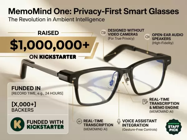 Без видеокамер и за $400: смарт-очки MemoMind One от XGIMI собрали $1 000 000 на Kickstarter